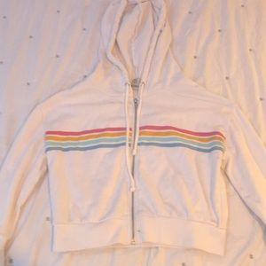 Cropped zip up jacket💗 color: white, size: XS.